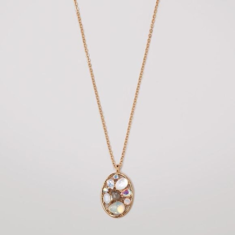 Elegant Gold Multi-Stone Pendant Necklace
